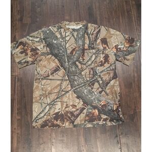 Outfitters Ridge Shirt Mens Large Camo Hunting Pocket Tee Fusion 3-D Outdoors
